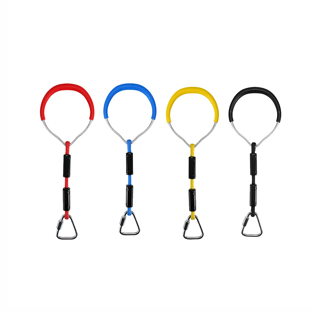 Kids Outdoor Play - 2Pcs Colorful Kids Climbing Rings Solid