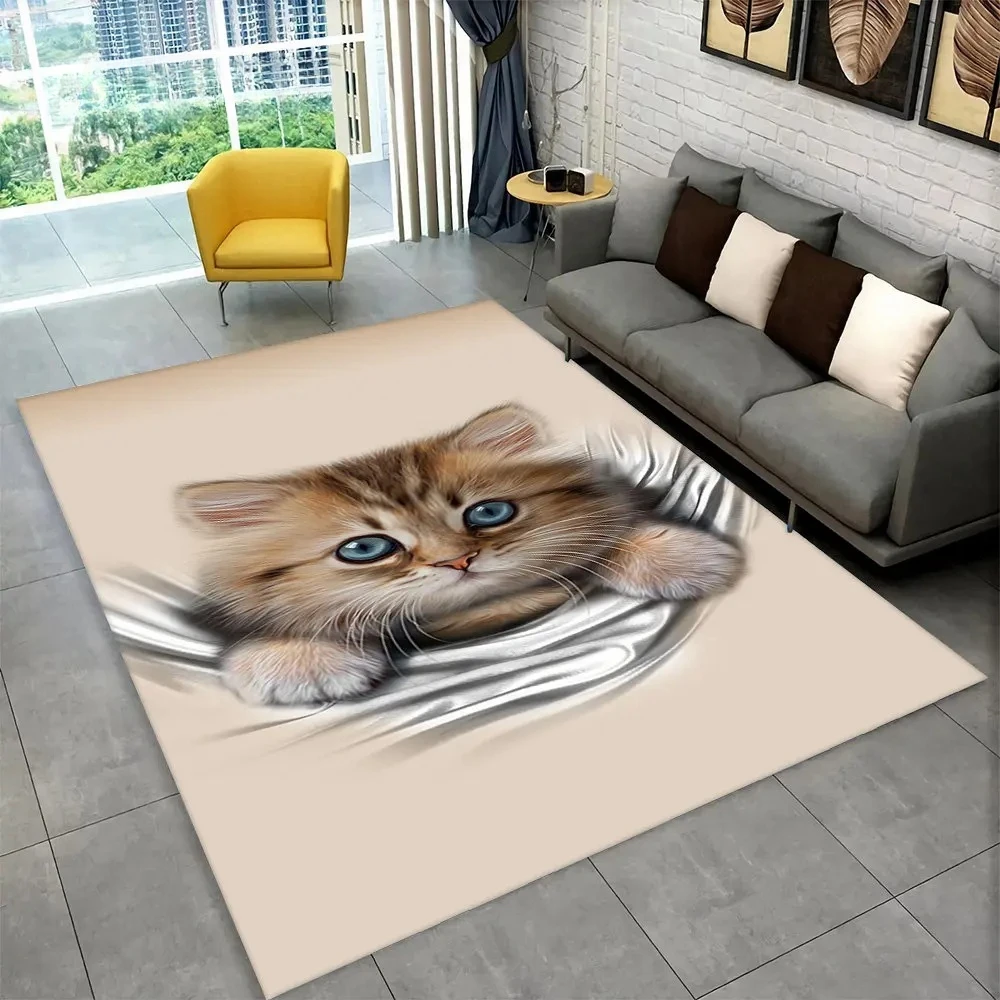 3D Cute Cat Cartoon Area Rug,C - Kids Outdoor Kitchen Diy ulasan dan harga