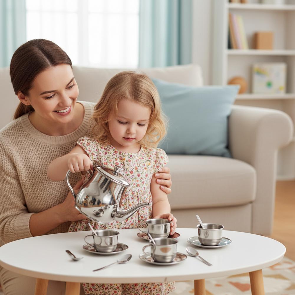 Kids Stainless Steel Tea Set T - Kids Outdoor Kitchen Diy ulasan dan harga