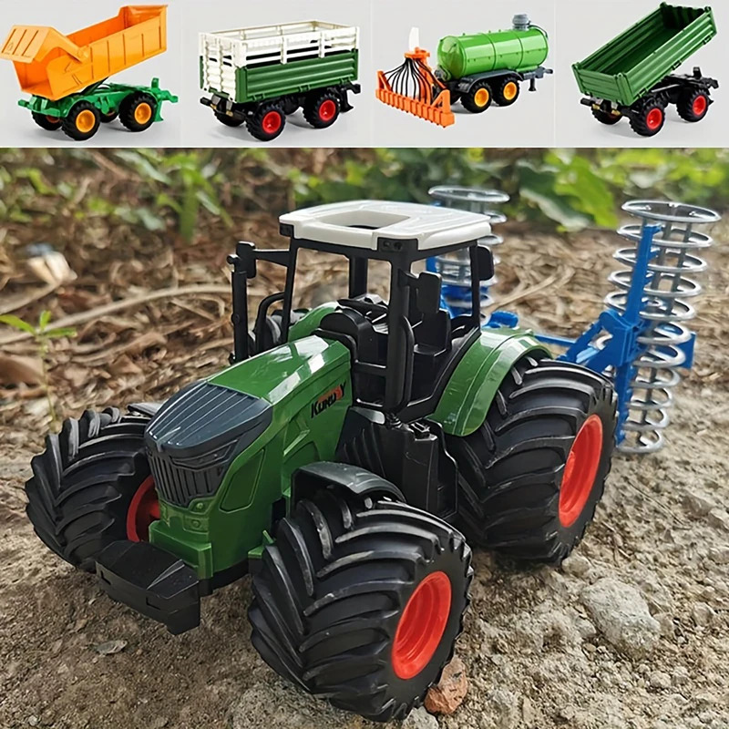 1:24 Inertial Farm Tractor wit - Kids Outdoor Play ulasan dan harga