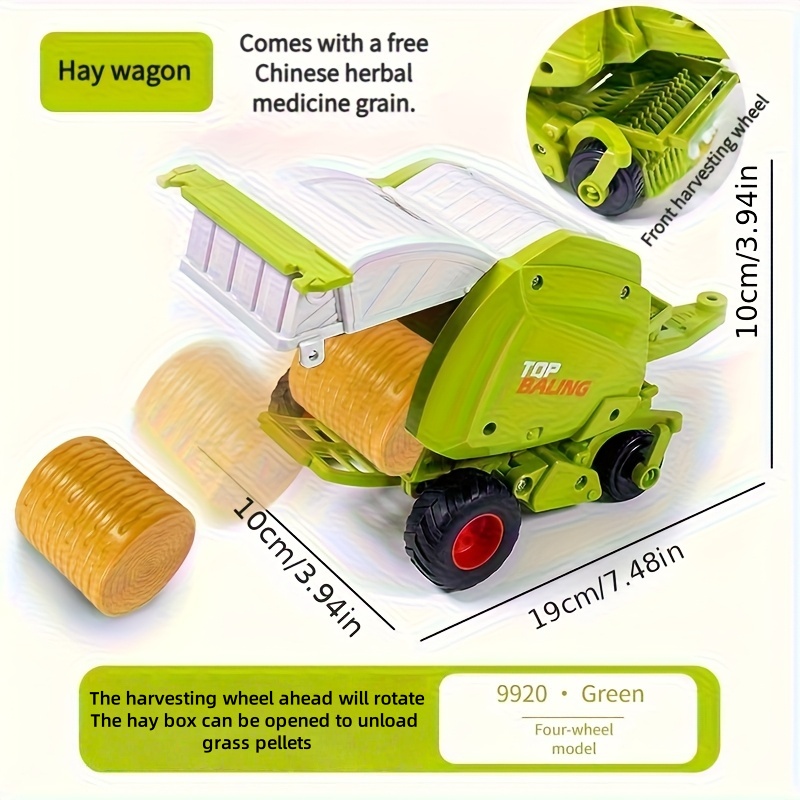 1:24 Inertial Farm Tractor wit - Kids Outdoor Play ulasan dan harga