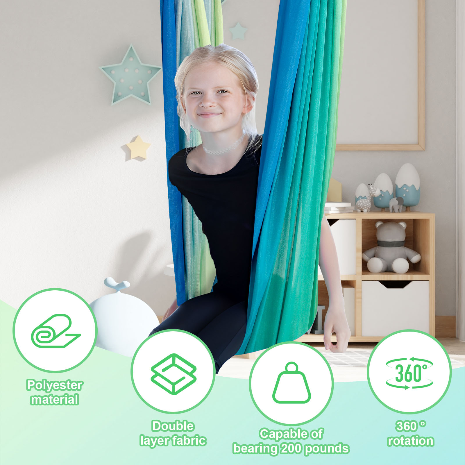 Kids Sensory Swings Double Lay - Kids Outdoor Hammock ulasan dan harga