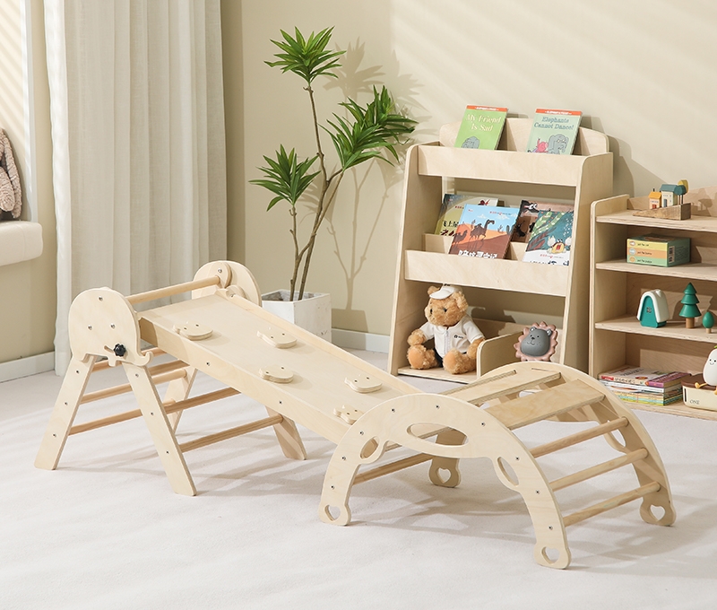 Hot Selling 7-in-1 Montessori  - Kids Outdoor Wooden Climbing Frame ulasan dan harga
