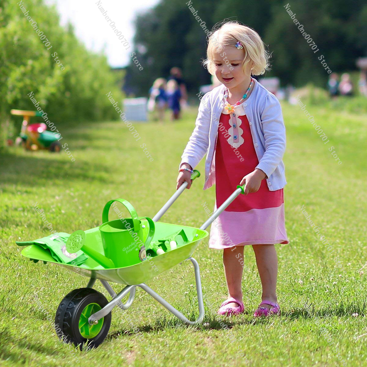 Kids Outdoor Wheelbarrow, Gree - Kids Outdoor Play ulasan dan harga