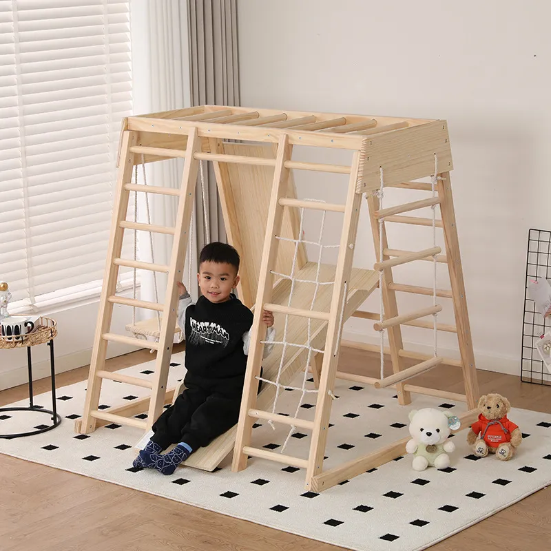 JMZ Wooden Jungle Gym Slide Cl - Kids Outdoor Wooden Climbing Frame ulasan dan harga