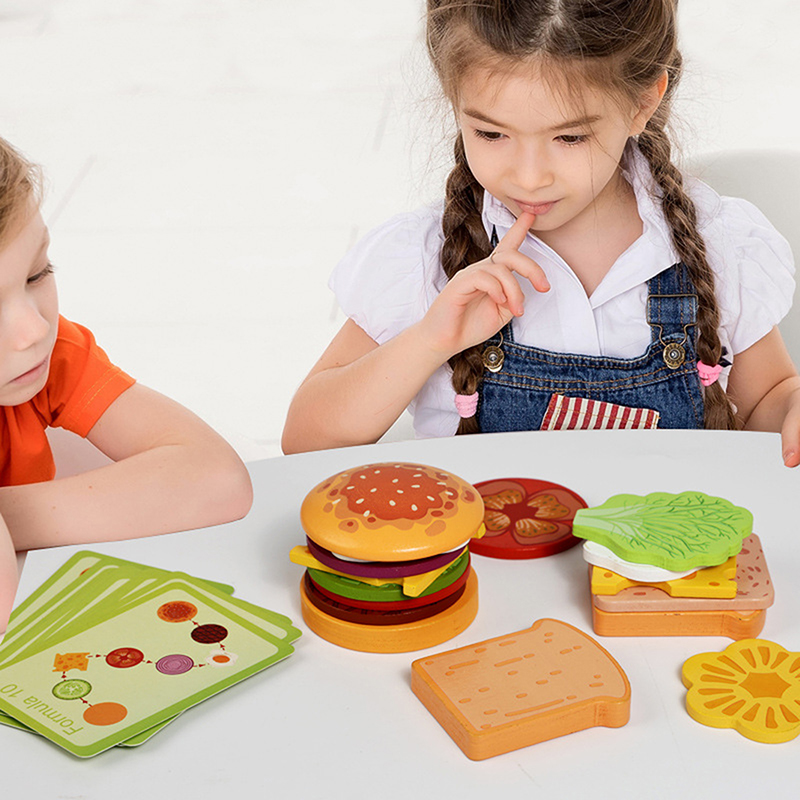 ·NewWooden Hamburg Sandwich St - Kids Outdoor Kitchen Accessories ulasan dan harga