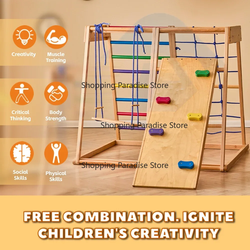 Kids Wooden Rainbow Climbing F - Kids Outdoor Wooden Climbing Frame ulasan dan harga