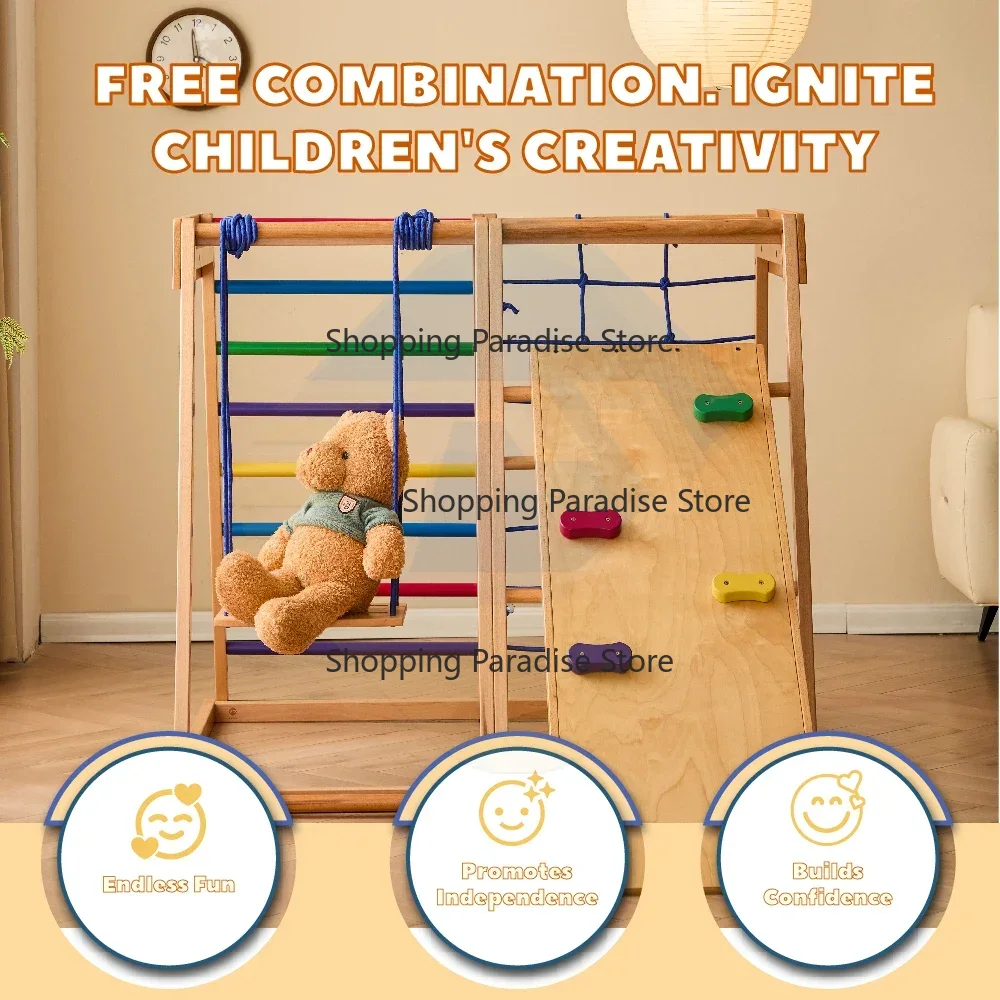 Kids Wooden Rainbow Climbing F - Kids Outdoor Wooden Climbing Frame ulasan dan harga