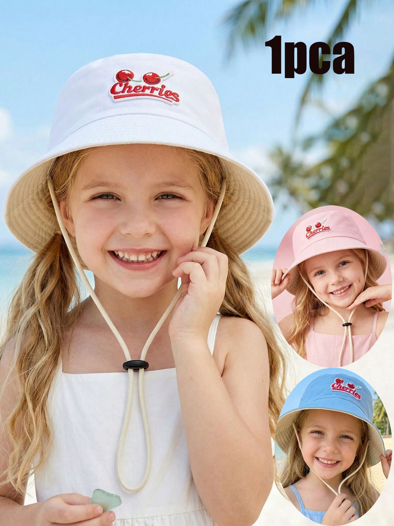 1Pc 2-6Y Kids Red Cherry Fishe - Kids Outdoor Hat ulasan dan harga